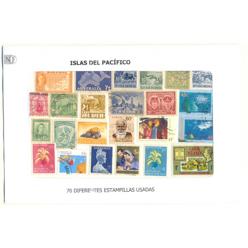 Islas del Pacifico 70 Estampillas diferentes usadas - Numisfila