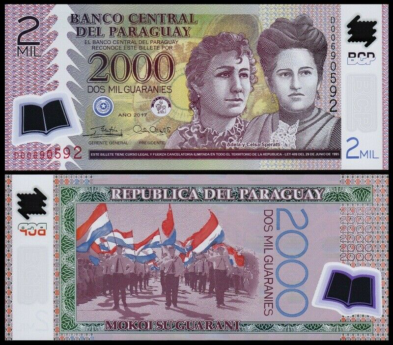 Billete Plástico Paraguay 2.000 Guaranies 2017  - Numisfila