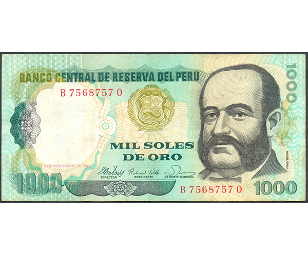 Billete de Peru 1000 Soles de Oro 1981  - Numisfila