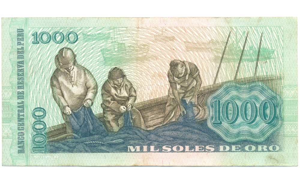 Billete Peru 1000  Soles Oro 1976  - Numisfila