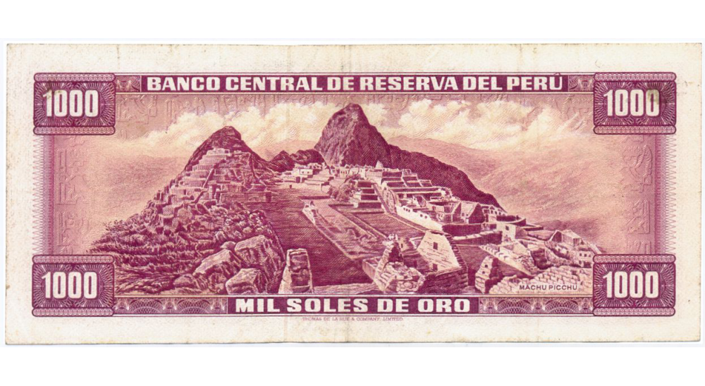 Billete Peru 1000 Soles de Oro 1968  - Numisfila