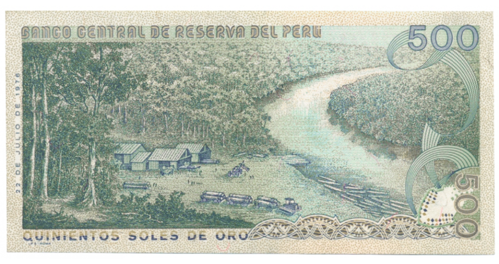 Billete Peru 500 Soles de Oro 1976  - Numisfila