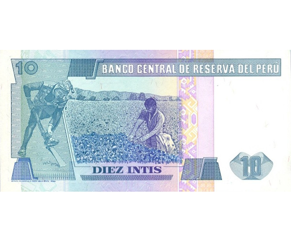 Billete de Peru 10 Intis 1987   - Numisfila