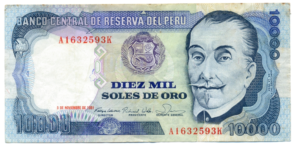 Billete Peru 10000 Soles de Oro 1981  - Numisfila