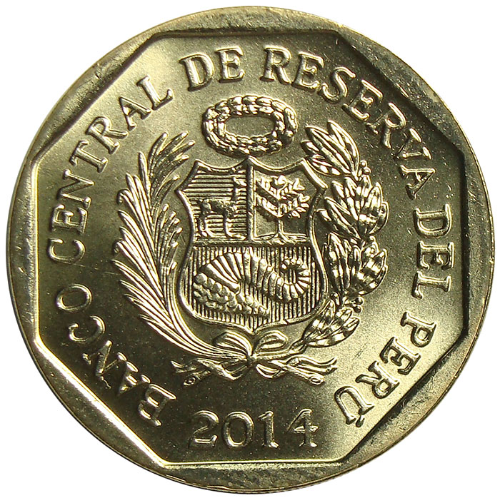 Moneda Peru 1 Nuevo Sol de 2014 Ciudad Sagrada de Caral   - Numisfila