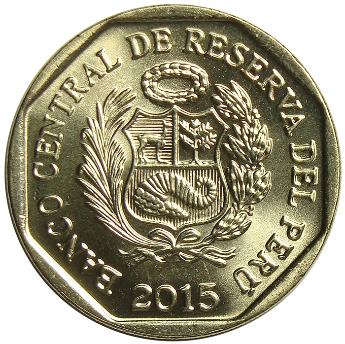 Moneda Peru 1 Nuevo Sol 2015 Petroglifos  - Numisfila