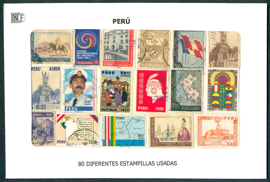 Peru 80 Estampillas diferentes usadas  - Numisfila