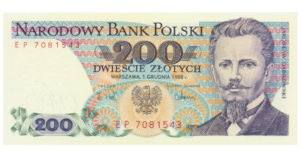 Billete Polonia 200 Zlotys 1988 Jaroslaw Dabrowski - Numisfila