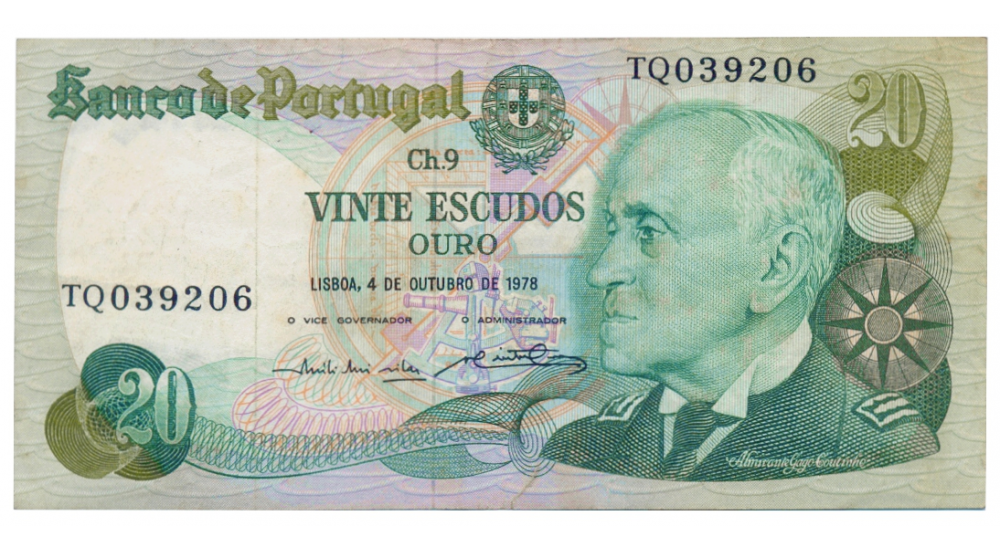 Billete Portugal 20 Escudos 1978 - Numisfila
