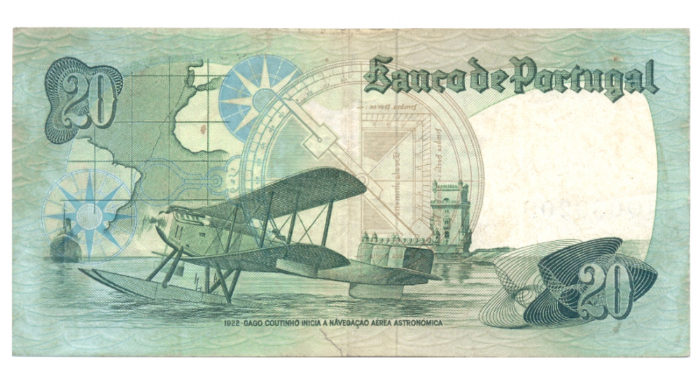 Billete Portugal 20 Escudos 1978  - Numisfila