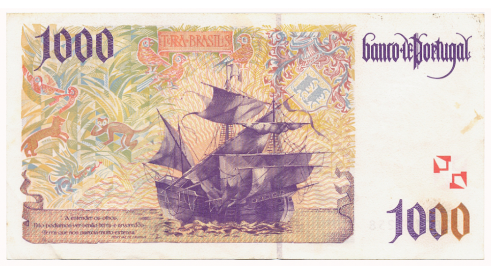 Billete Portugal 1000 Escudos 1998 Cabral  - Numisfila