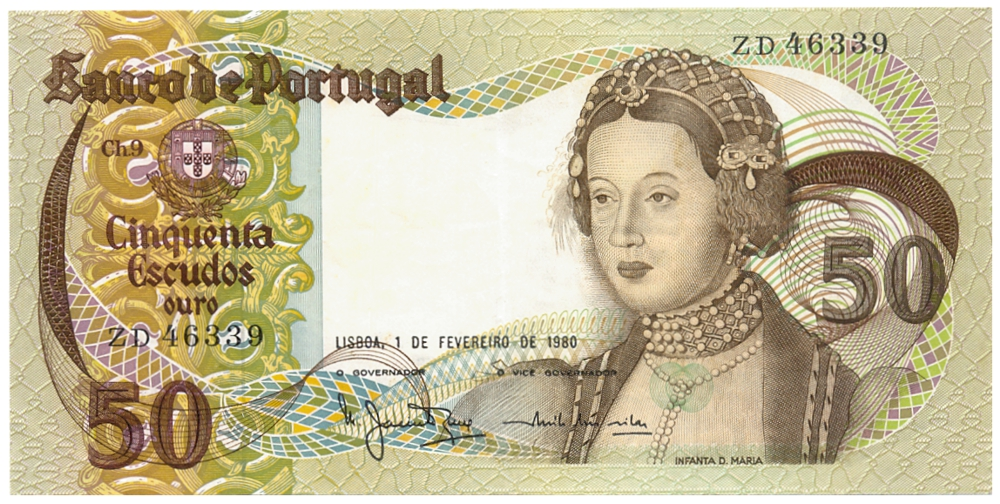 Billete Portugal 50 Escudos Oro 1980 - Numisfila