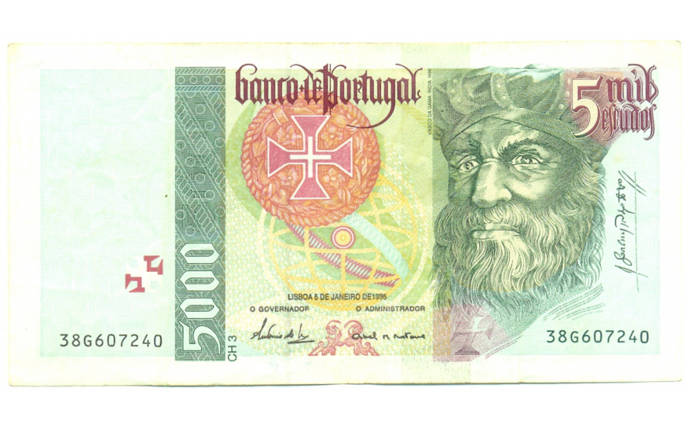 Billete Portugal 5.000 Escudos 1995  - Numisfila