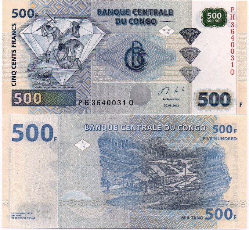 Billete República Democrática del Congo 500 Francs 2013  - Numisfila