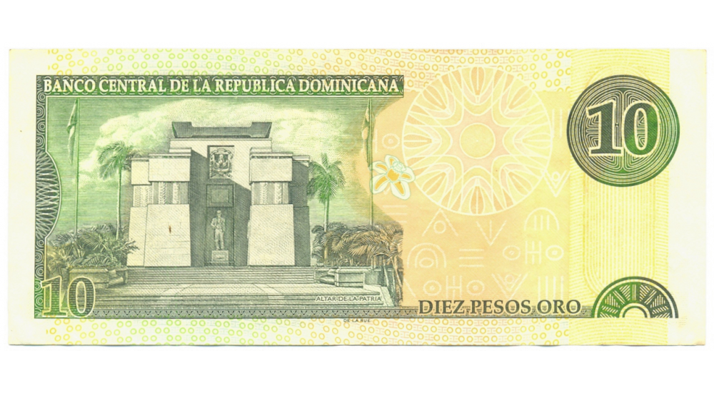 Billete Rep Dominicana 10 Pesos Oro 2001 Mella  - Numisfila