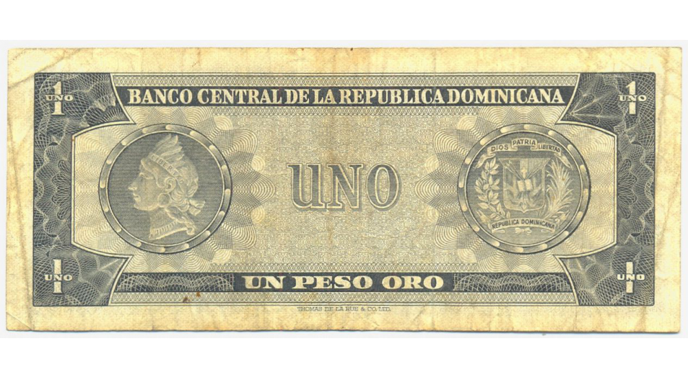 Billete Rep Dominicana 1 Peso Oro 1964-73 Duarte  - Numisfila