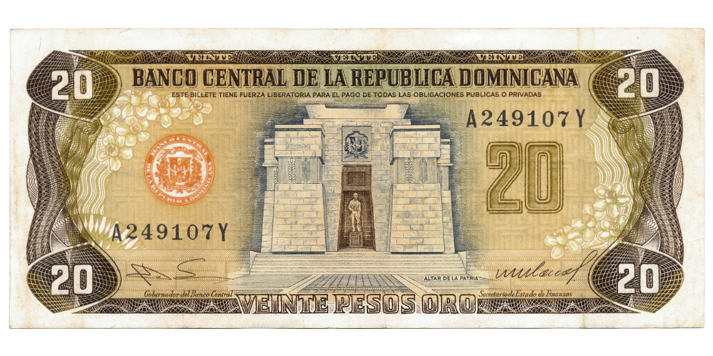 Billete Republica Dominicana 20 Pesos Oro de 1985  - Numisfila