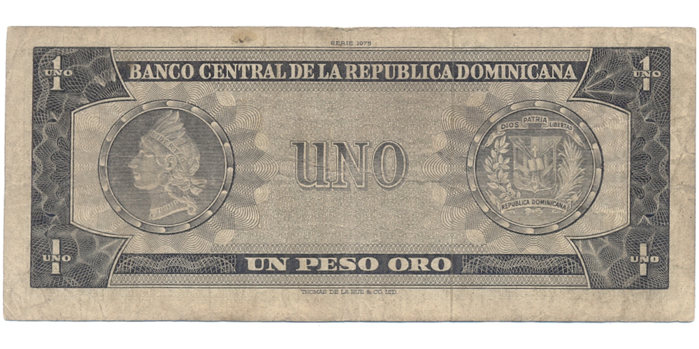 Billete Republica Dominicana 1 Peso Oro 1975  - Numisfila