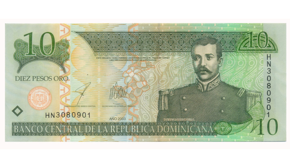 Billete República Dominicana 10 Pesos Oro 2003 - Numisfila