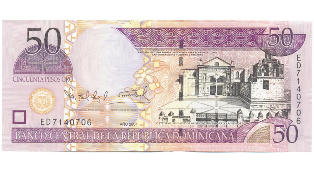 Billete Rep Dominicana 50 Pesos Oro 2004 - Numisfila