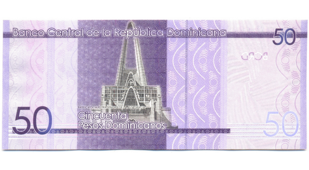 Billete República Dominicana 50 Pesos 2014 Catedral de Santo Domingo  - Numisfila