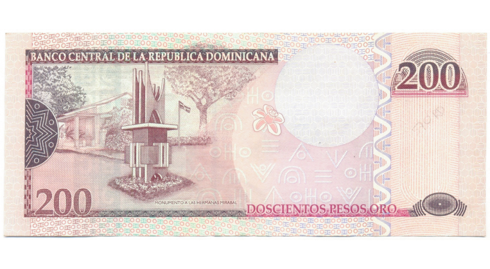 Billete Republica Dominicana 200 Pesos Pesos Oro 2007 Hermanas Miraval  - Numisfila