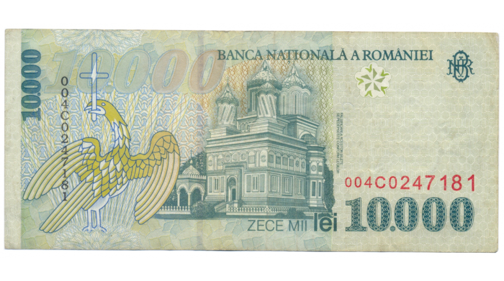 Billete Romania 10.000  Lei 1999  - Numisfila