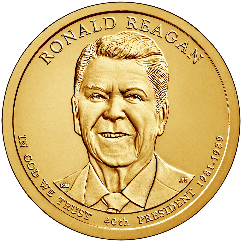 Moneda EE.UU 1 Dólar 2016 D Conmemorativa Presidente - Ronald Reagan - Numisfila