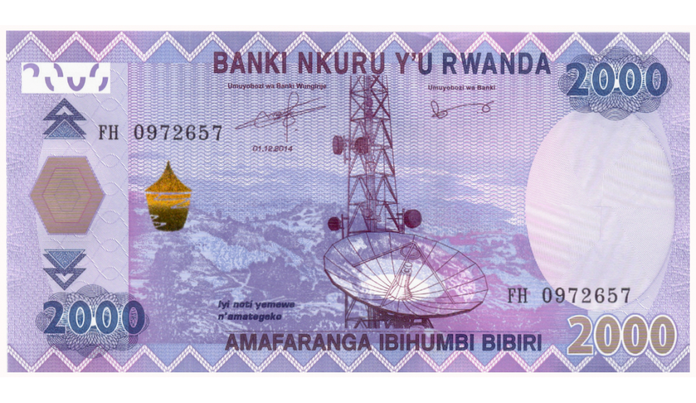 Billete Ruanda 2000 Francs 2014  - Numisfila