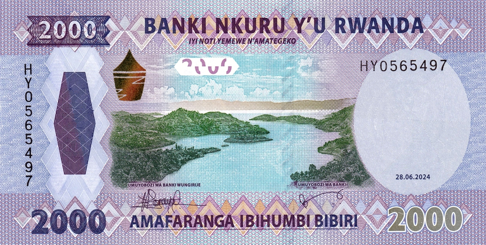 Billete Ruanda 2000 Francs 2024 Lago Kivu - Numisfila