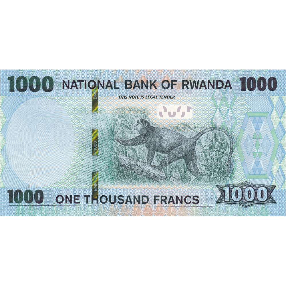 Billete Ruanda 1000 Francs 2019 Mono  - Numisfila