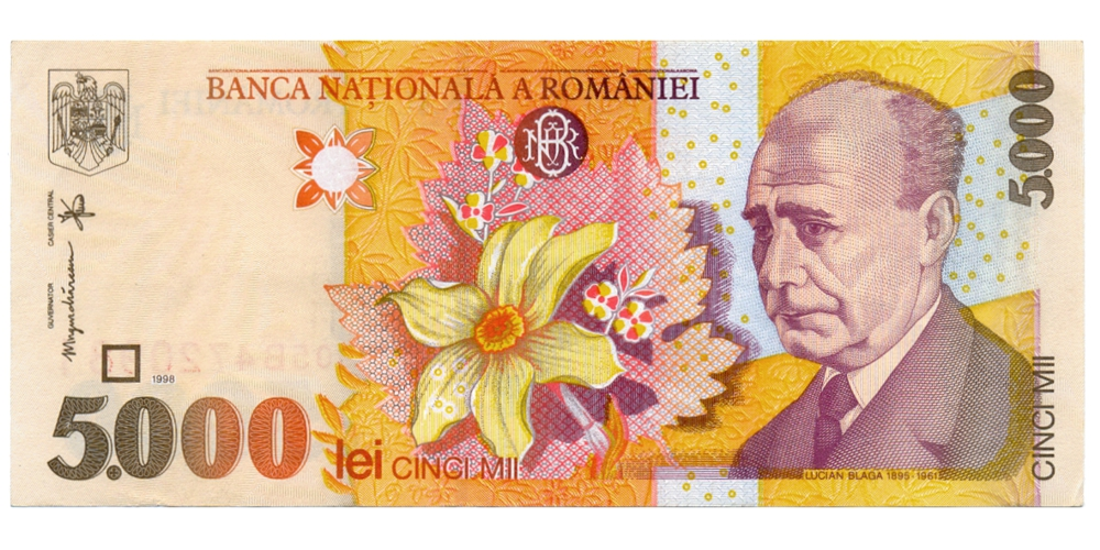Billete Rumania 5000 Lei 1998 - Numisfila