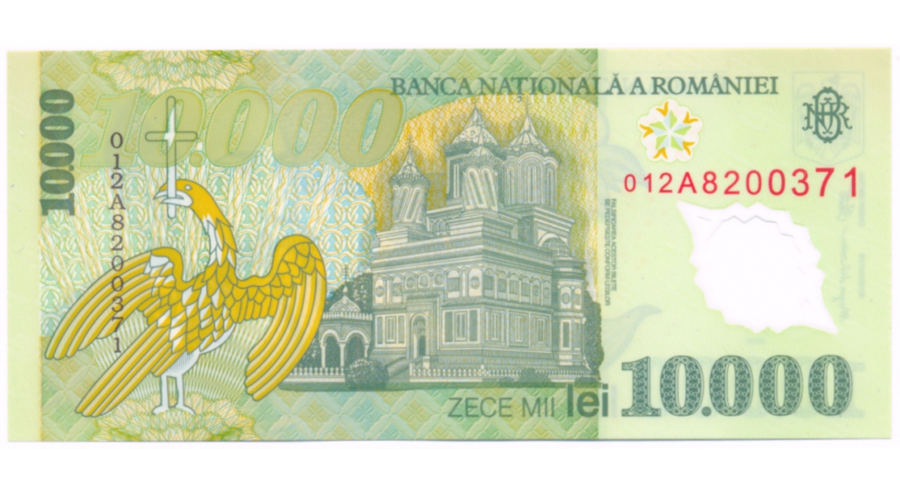 Billete Plastico Rumania 10.000 Lei 2000  - Numisfila