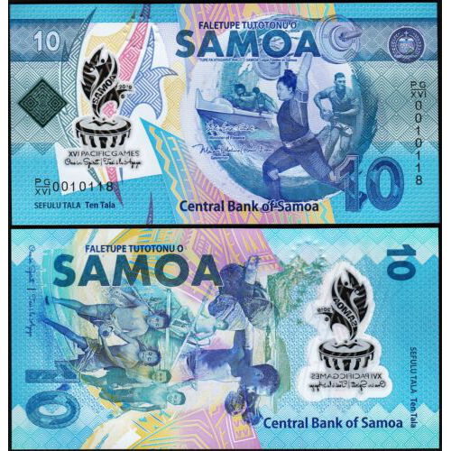 Billete Plastico Samoa Juegos Pacífico 10 Tala 2019  - Numisfila