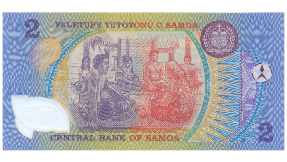 Billete Plástico Samoa 2 Tala 2003-2009 Malietoa Tanumafili II   - Numisfila