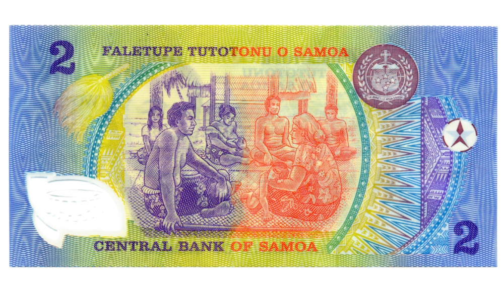 Billete Plástico Samoa 2 Tala 2003-2009 Malietoa Tanumafili II   - Numisfila