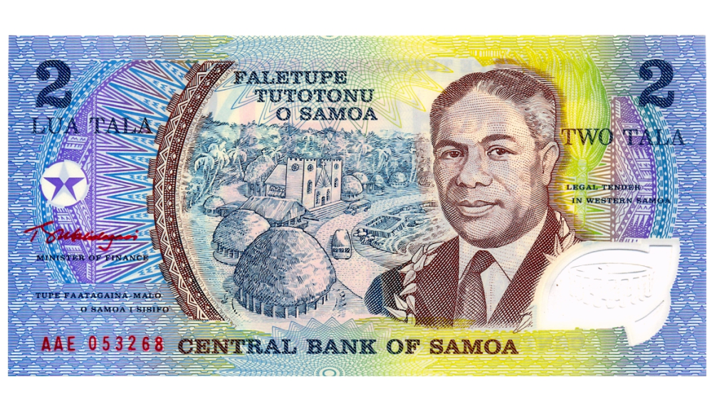 Billete Plástico Samoa 2 Tala 2003-2009 Malietoa Tanumafili II - Numisfila