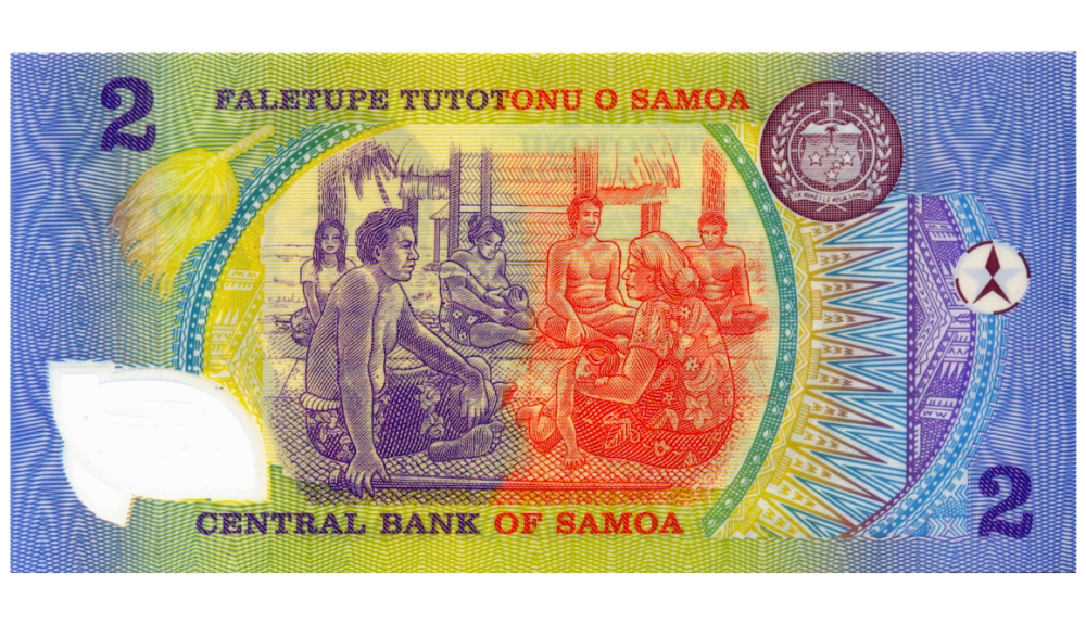 Billete Plástico Samoa 2 Tala 2003-2009 Malietoa Tanumafili II  - Numisfila