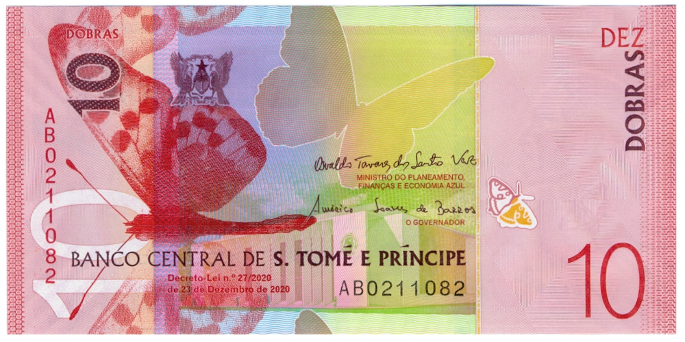 Billete San Tome y Principe 10 Dobras 2020-2021  - Numisfila