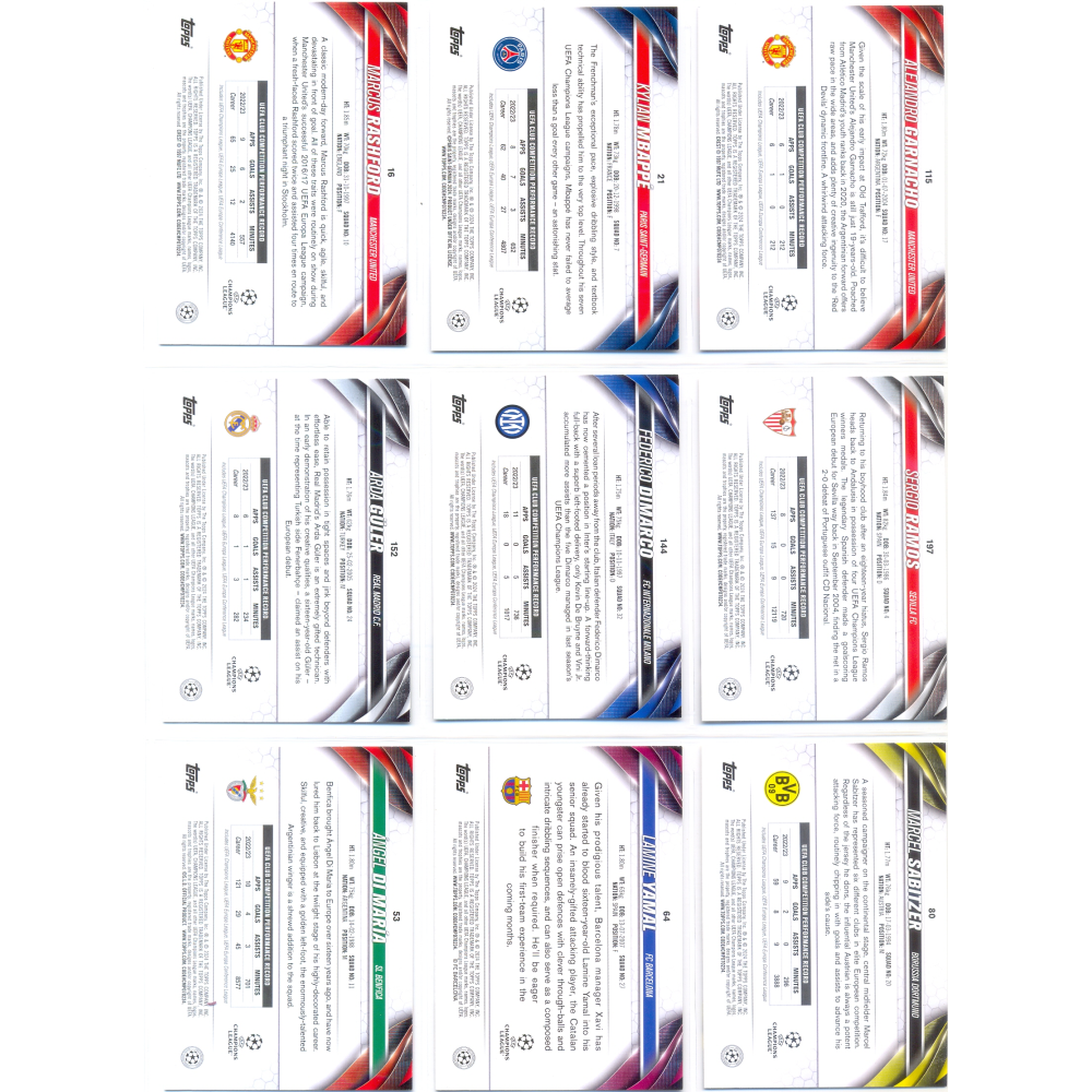 Set 200 Barajitas Topps Futbol UEFA Champions League 2023-2024  - Numisfila