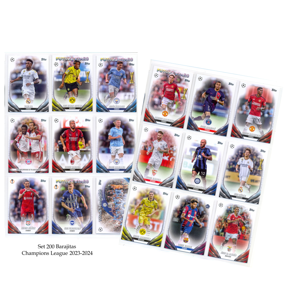 Set 200 Barajitas Topps Futbol UEFA Champions League 2023-2024 - Numisfila