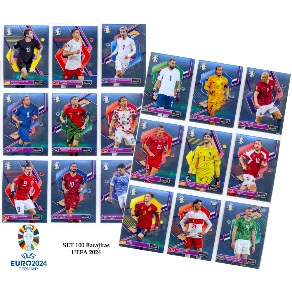 Set 100 Barajitas Topps Fútbol Finest Road to UEFA EURO 2024  - Numisfila