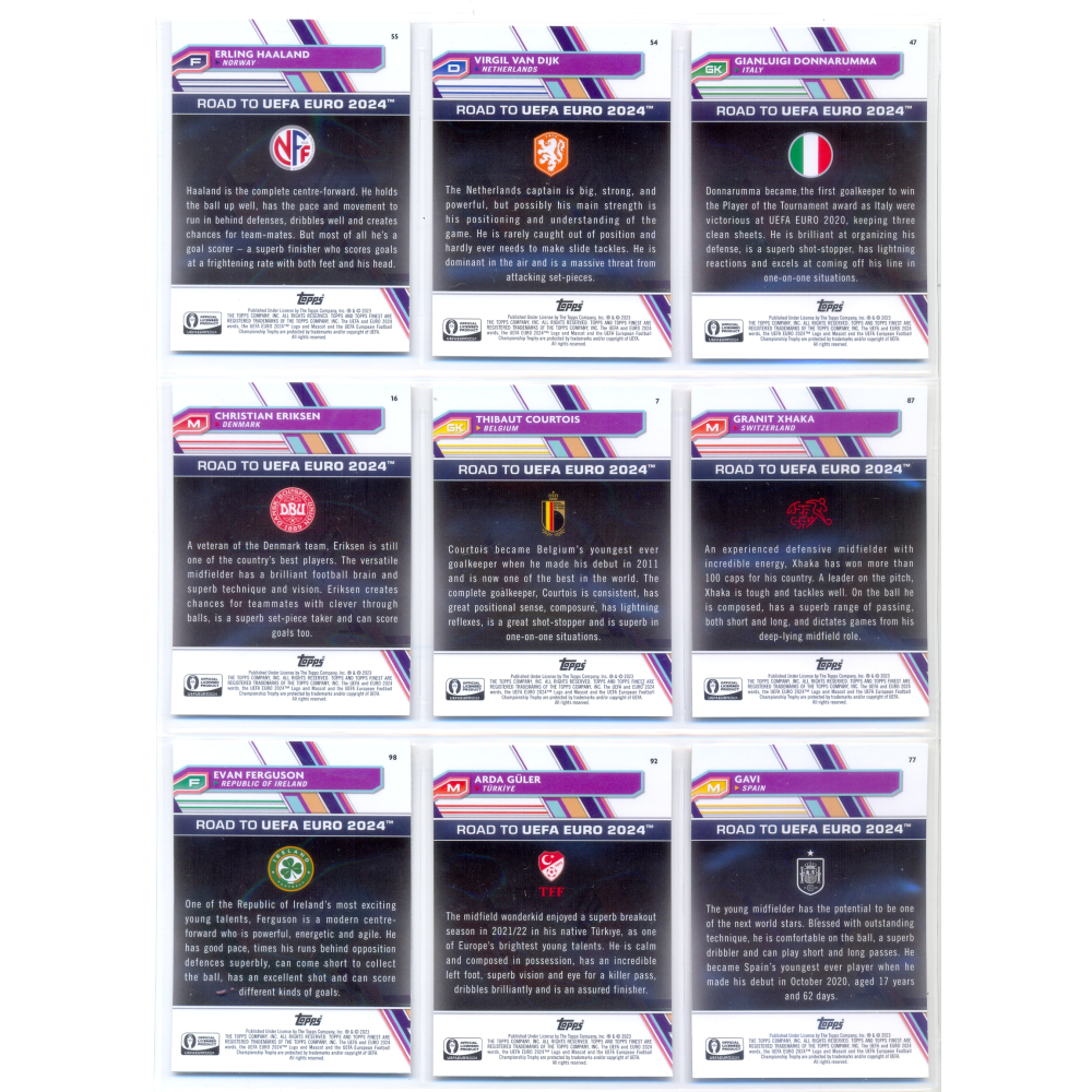 Set 100 Barajitas Topps Fútbol Finest Road to UEFA EURO 2024   - Numisfila