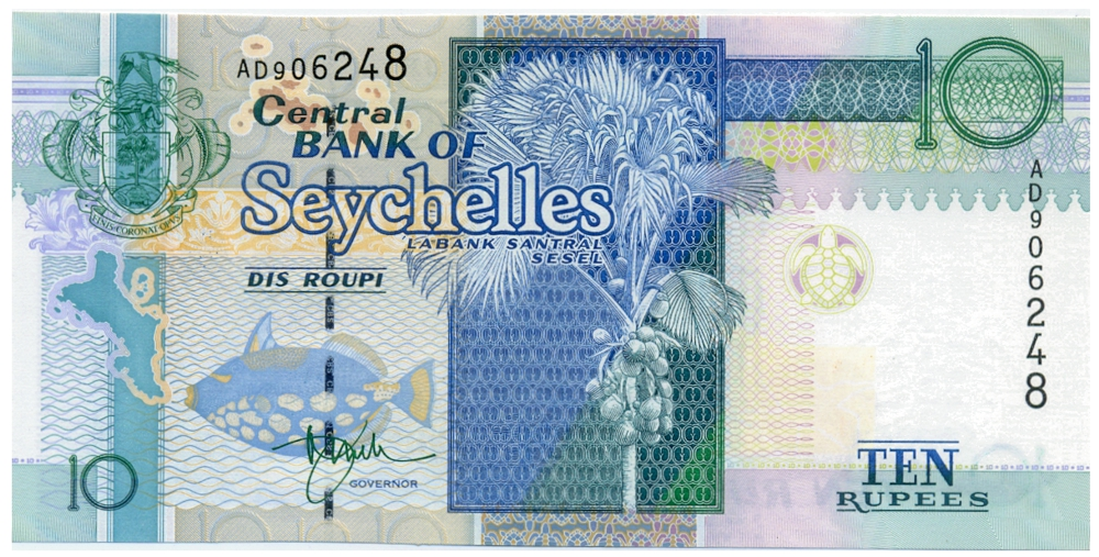 Billete Seychelles 10 Rupees 1998 - 2010 - Numisfila