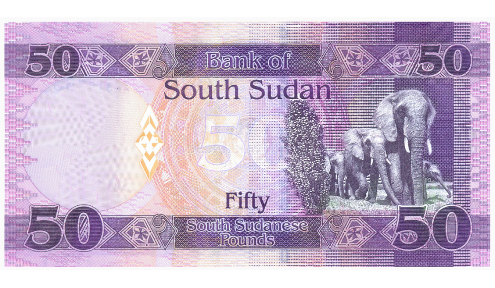 Billete Sudán del Sur 50 Pounds 2017 Elefantes   - Numisfila