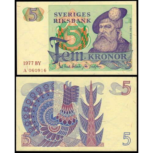 Billete Suecia 5 Kronor 1977 - Numisfila