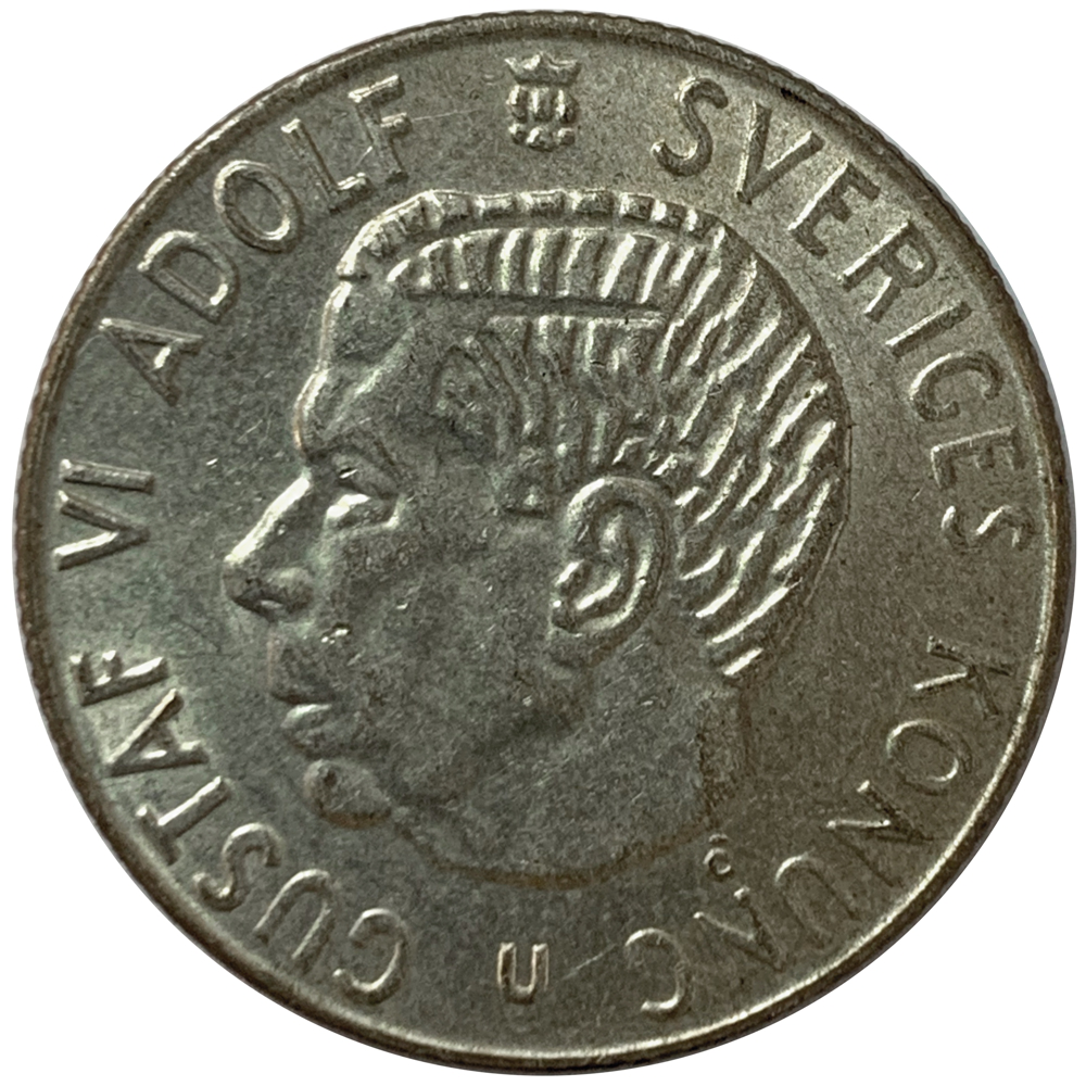 Moneda Plata Suecia 1 Krona 1966 - 67  - Numisfila