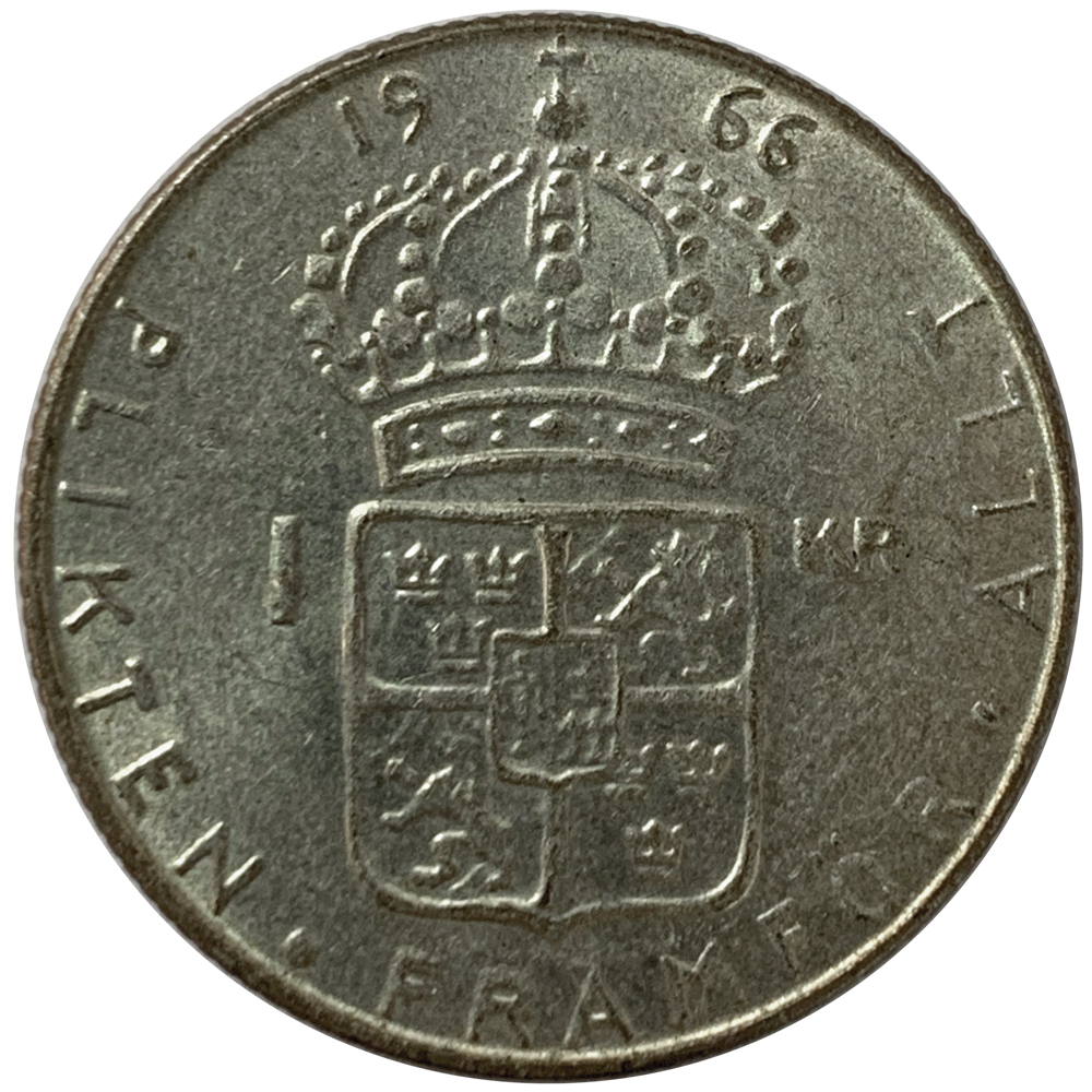 Moneda Plata Suecia 1 Krona 1966 - 67  - Numisfila