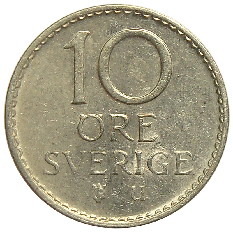 Moneda Suecia 10 Ore 1967-1973  - Numisfila