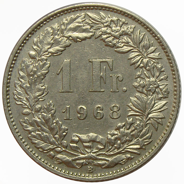 Moneda Suiza 1 Franc 1968-1981 - Numisfila
